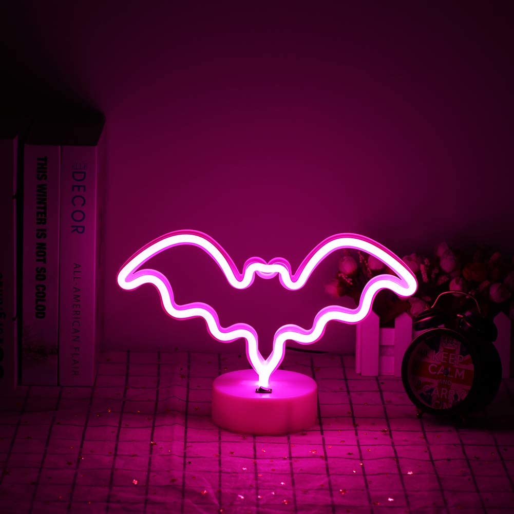 Amazon.com, Halloween Ghost Neon Signs LED Neon Night Light with Base Holder Table Decor for Kids Room Halloween Party Decorations (Pink), Tools & Home Improvement