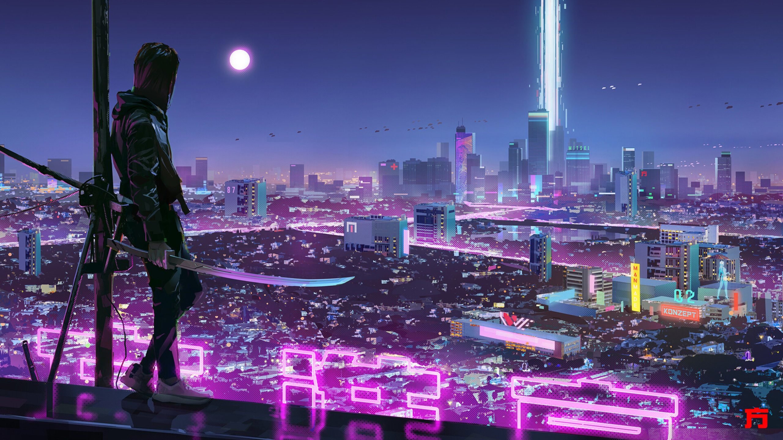 cyberpunk beautiful purple wallpaper for cell phone