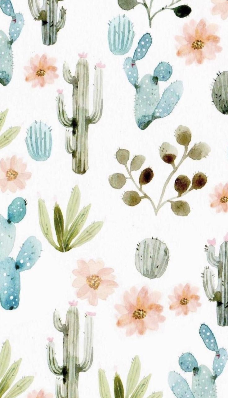Cactus Print. Flower wallpaper, Cool wallpaper for phones, iPhone wallpaper