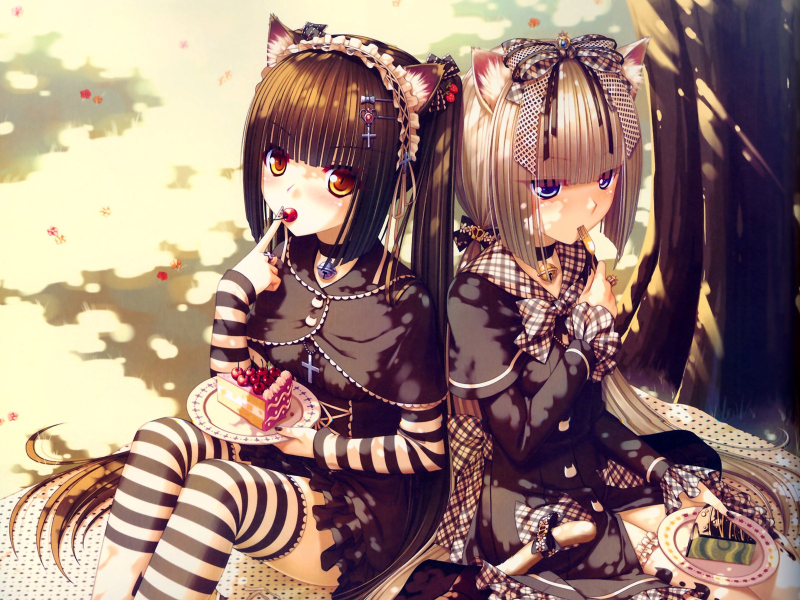 Download Cute Kawaii Anime Girl Eating Wallpaper