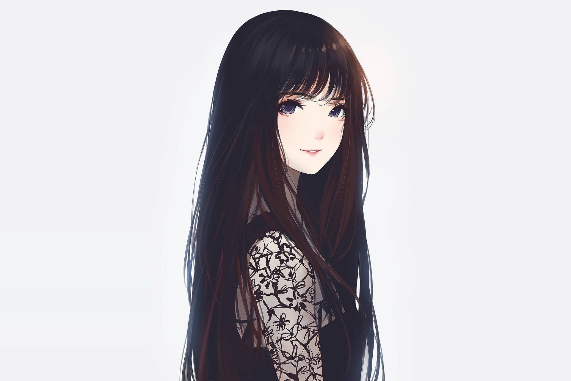 Download Long Haired Cute Girl Anime Wallpaper
