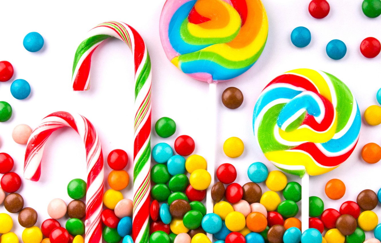 Wallpaper colorful, candy, lollipops, sweet, candy image for desktop, section еда