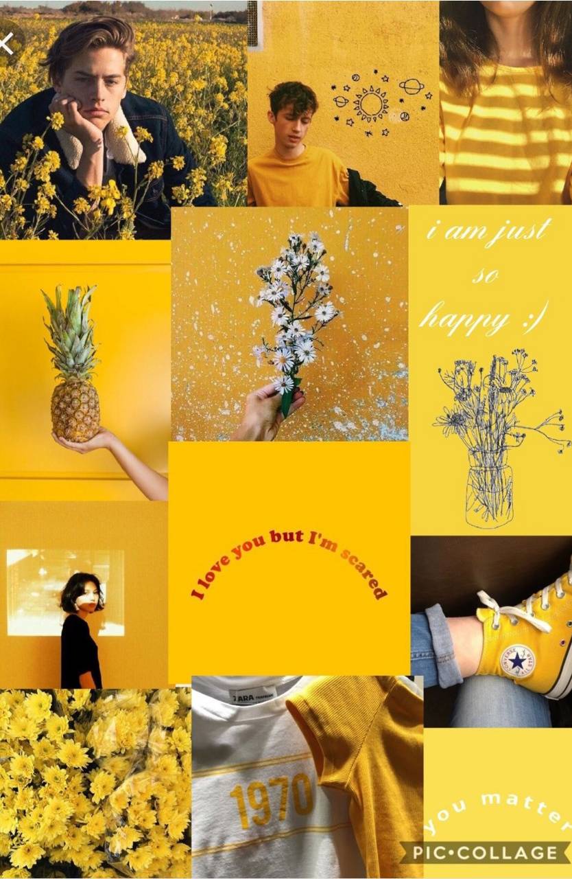 Yellow Aesthetic Collage Wallpaper Free Yellow Aesthetic Collage Background