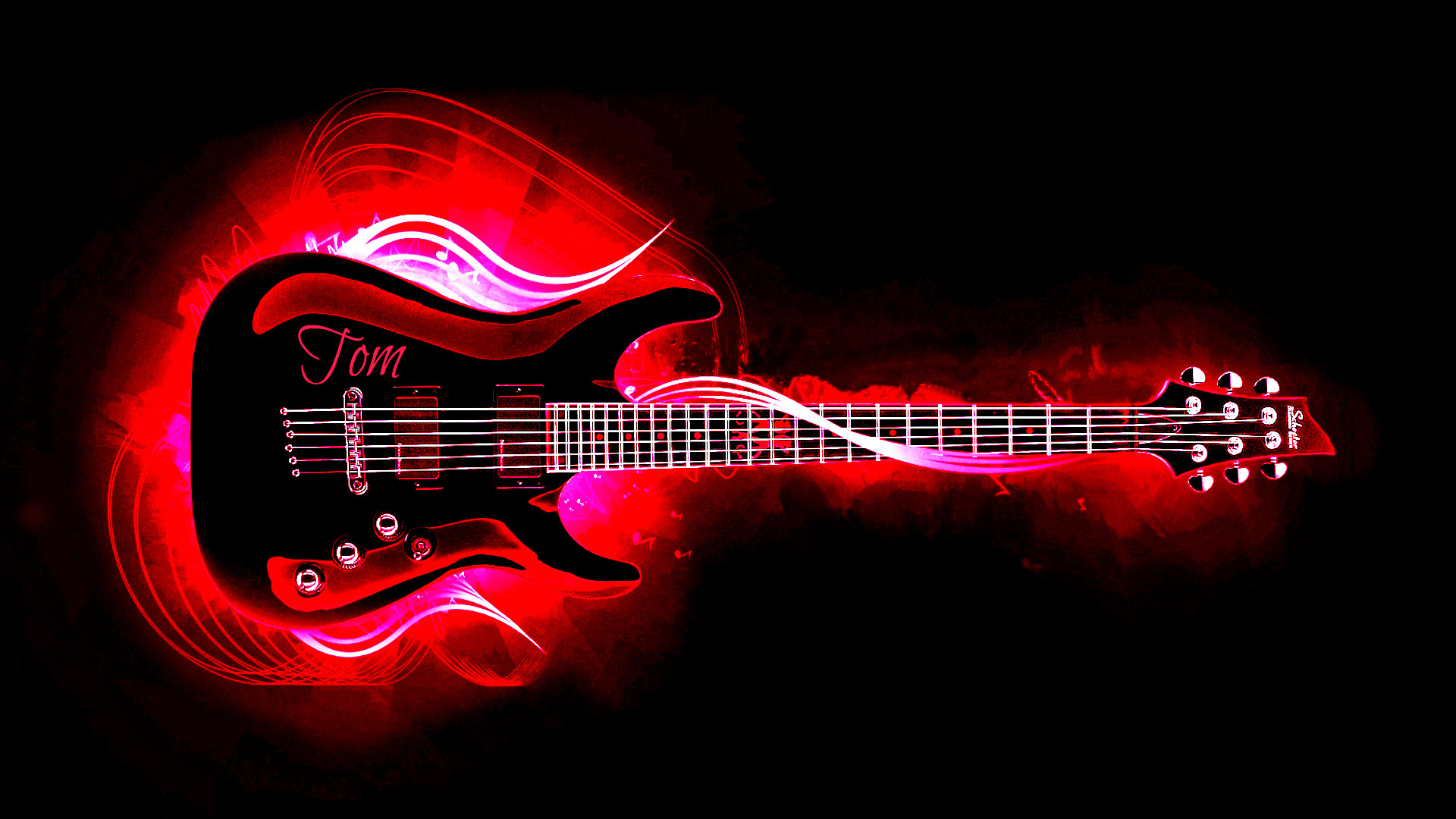 Flaming Guitar Wallpaper