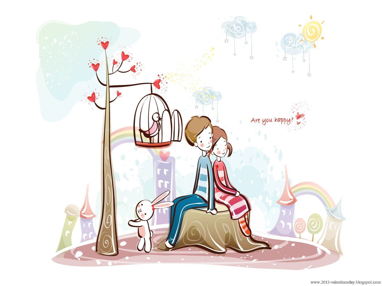 Cute Cartoon Couple Love HD wallpaper for Valentines day. Dibujos animados de pareja, Imagenes de enamorados, Dibujos