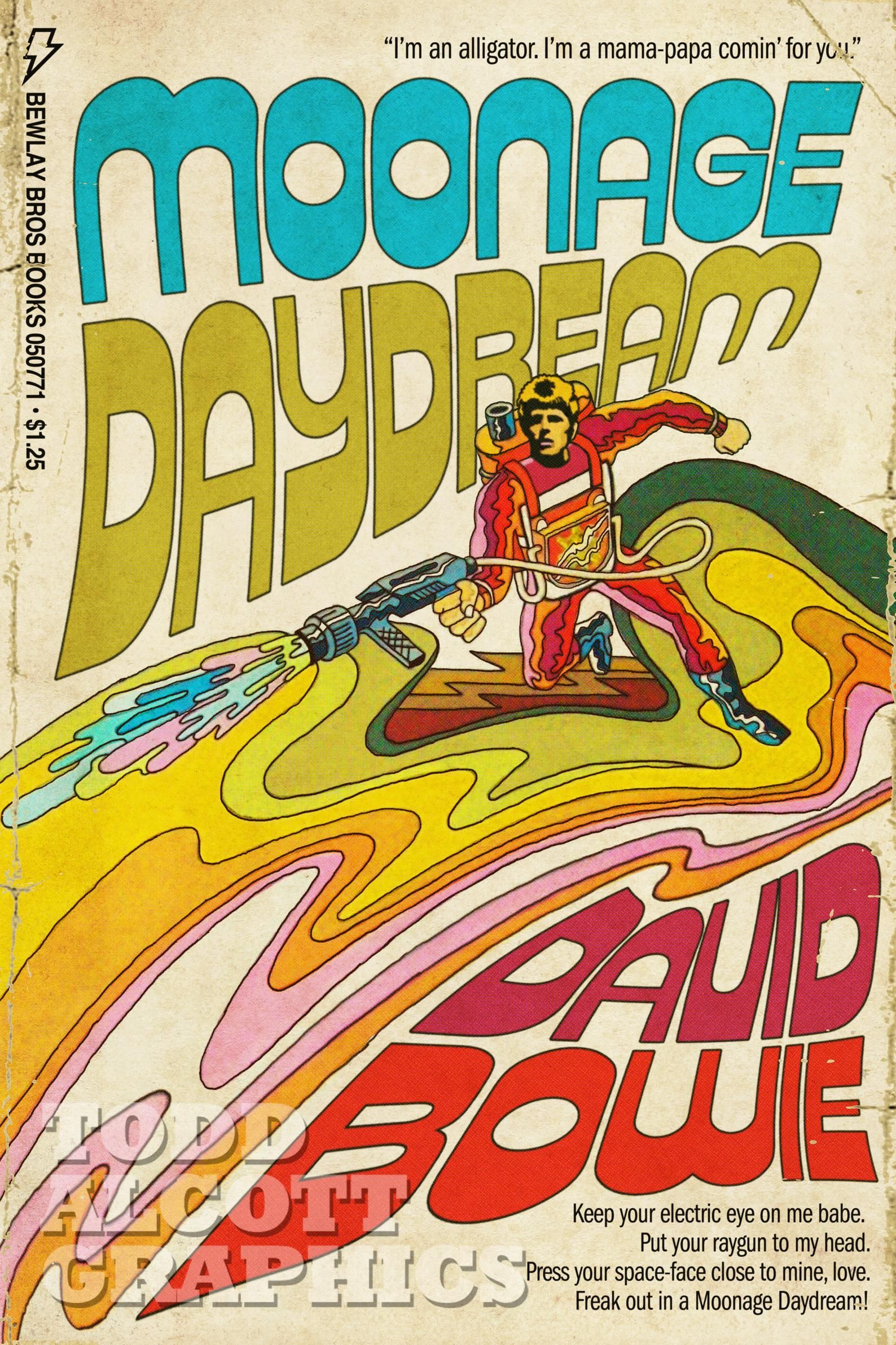 David Bowie Moonage Daydream 1970s Sci Fi Novel. Moonage Daydream, David Bowie Moonage Daydream, David Bowie Poster