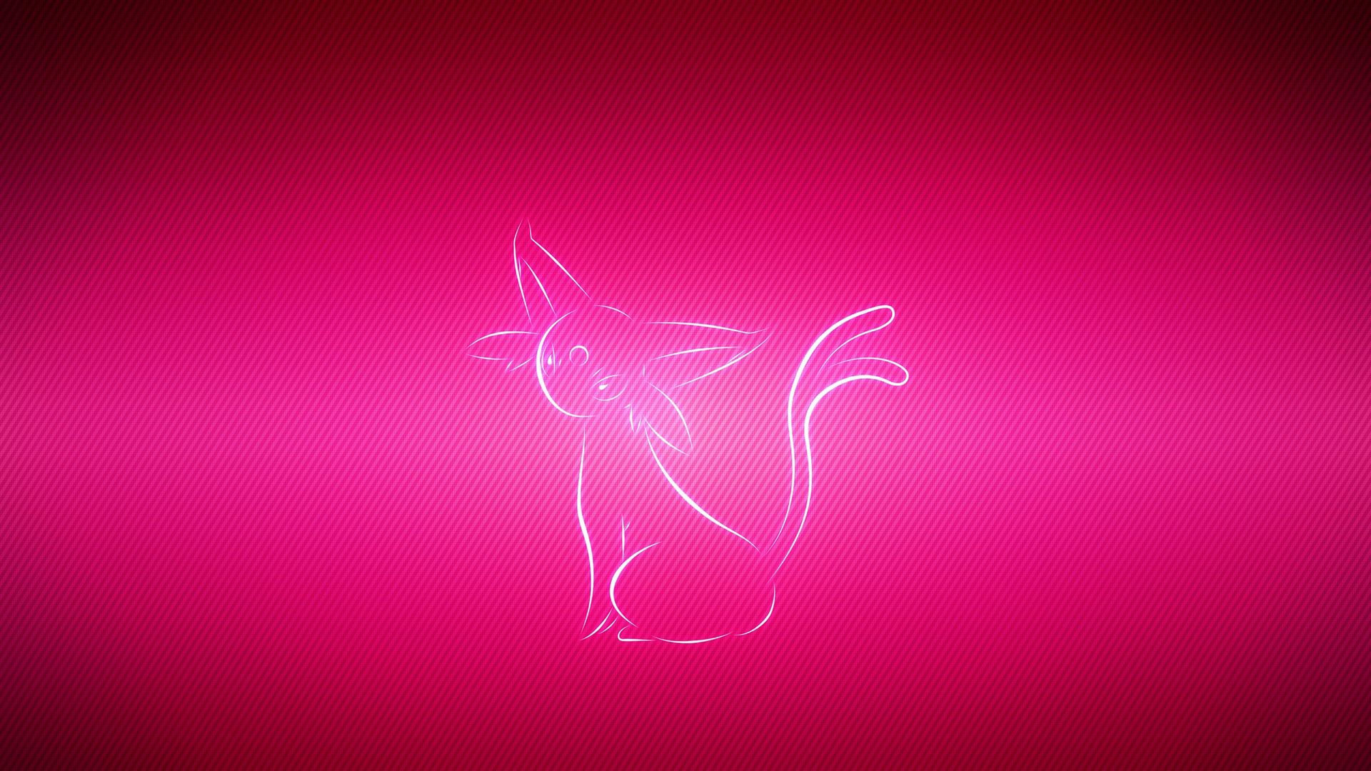 Download wallpaper 1920x1080 espeon, pokemon, pink full hd, hdtv, fhd, 1080p HD background