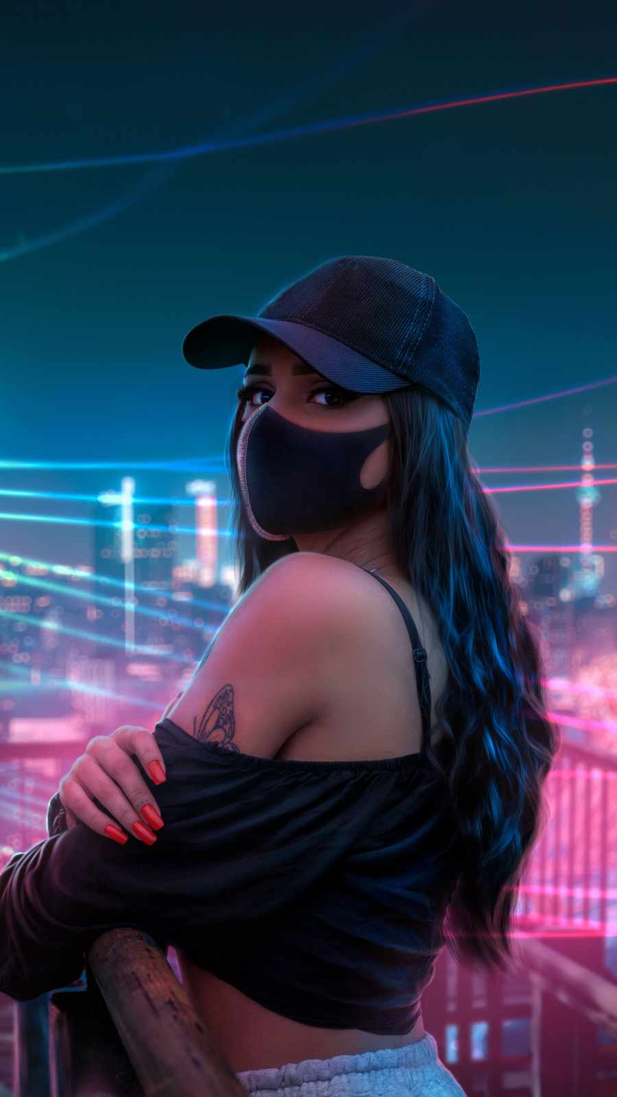 Masked Girl In Night IPhone Wallpaper Wallpaper, iPhone Wallpaper