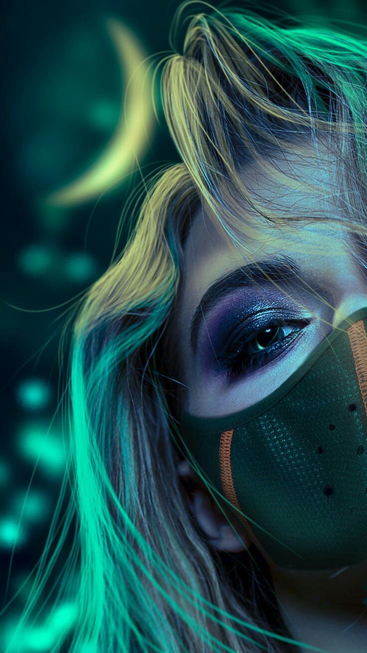 Girl With Mask Wallpaper
