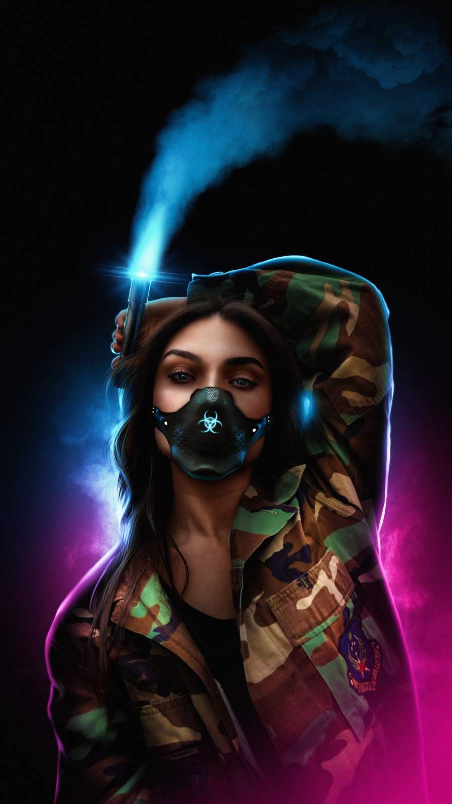 Mask Girl Urban Wallpaper, iPhone Wallpaper