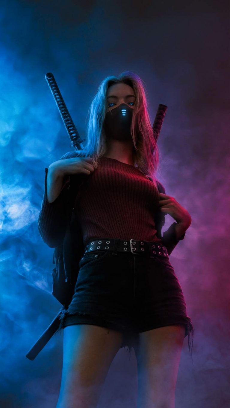 Ghost Mask Girl Wallpaper, iPhone Wallpaper. Girl iphone wallpaper, Ninja girl, Mask girl