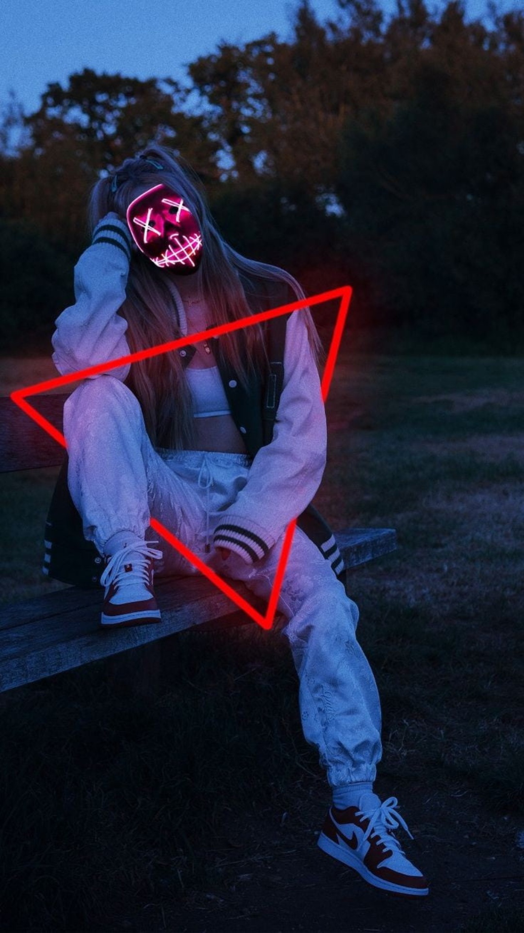 Best Neon Mask Girl Wallpaper [ Desktop + Phone ]
