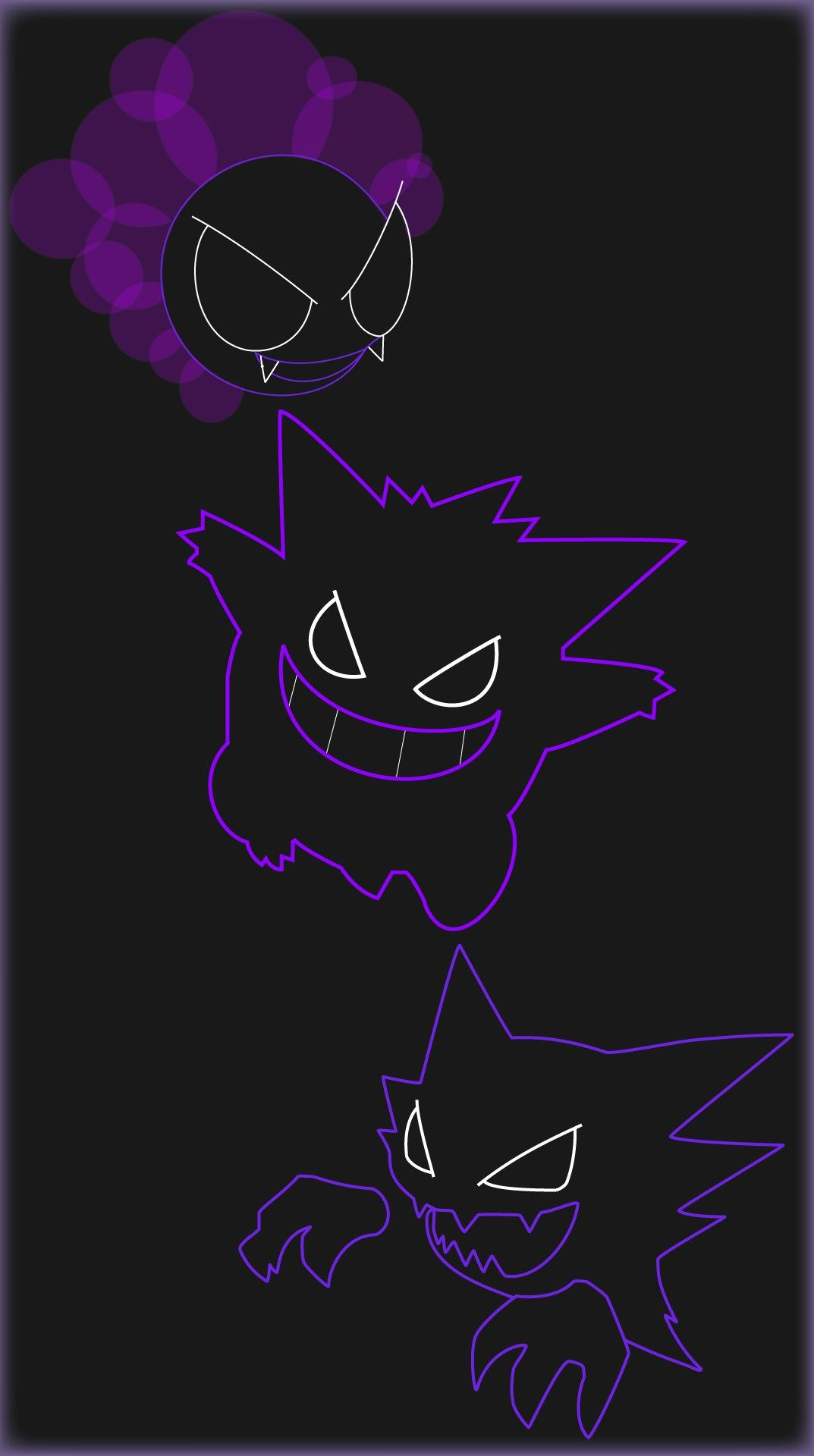 I made a Gengar Family WP for Smartphones 1440x3200  rpokemon
