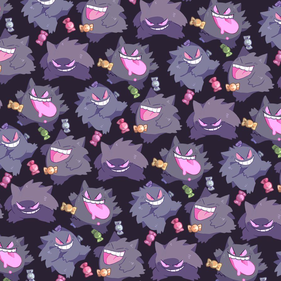 Gengar Pattern by Andcetera. Dark pokémon, Ghost pokemon, Cute pokemon wallpaper