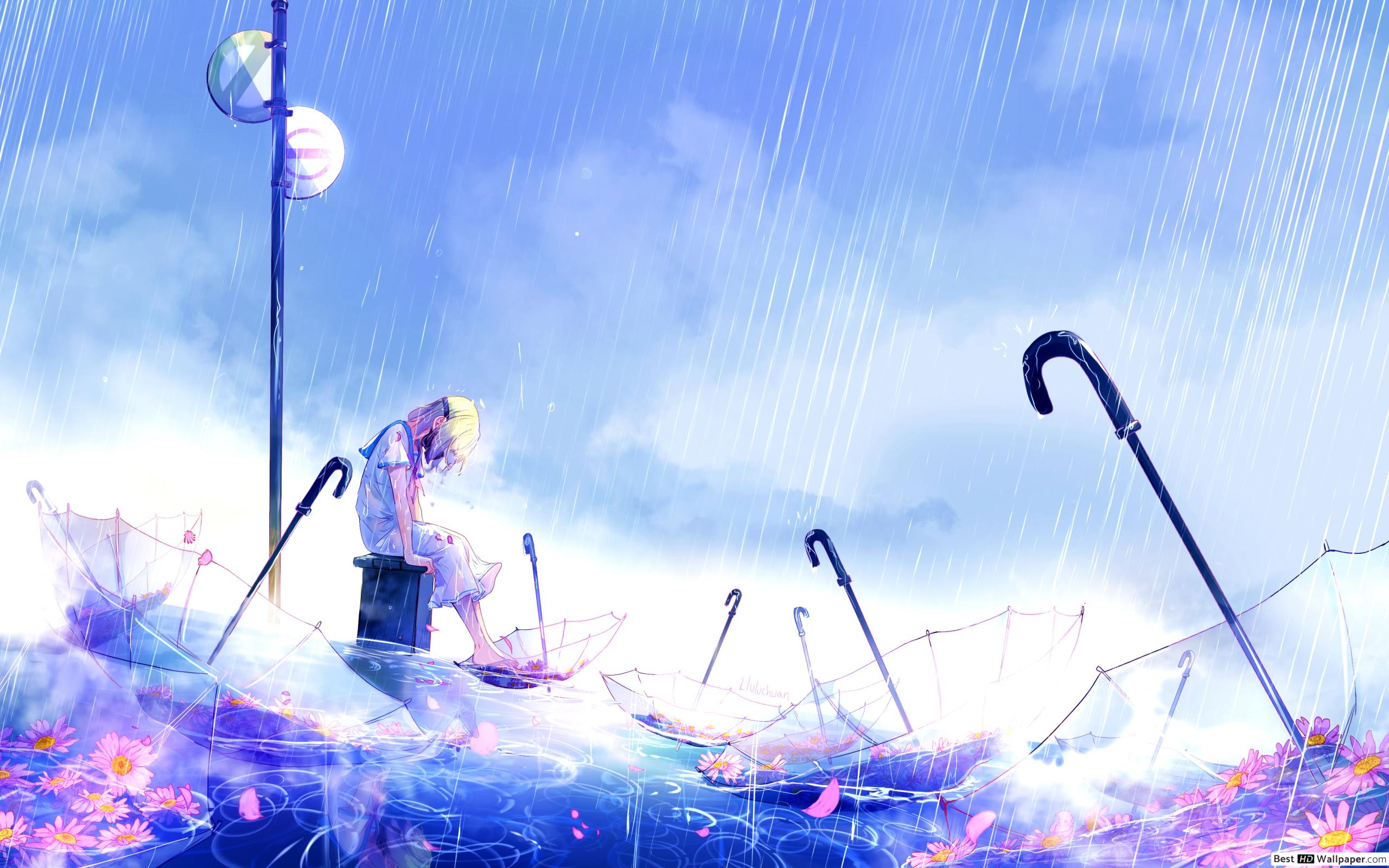 Rain Not Affect Me Wallpaper Anime