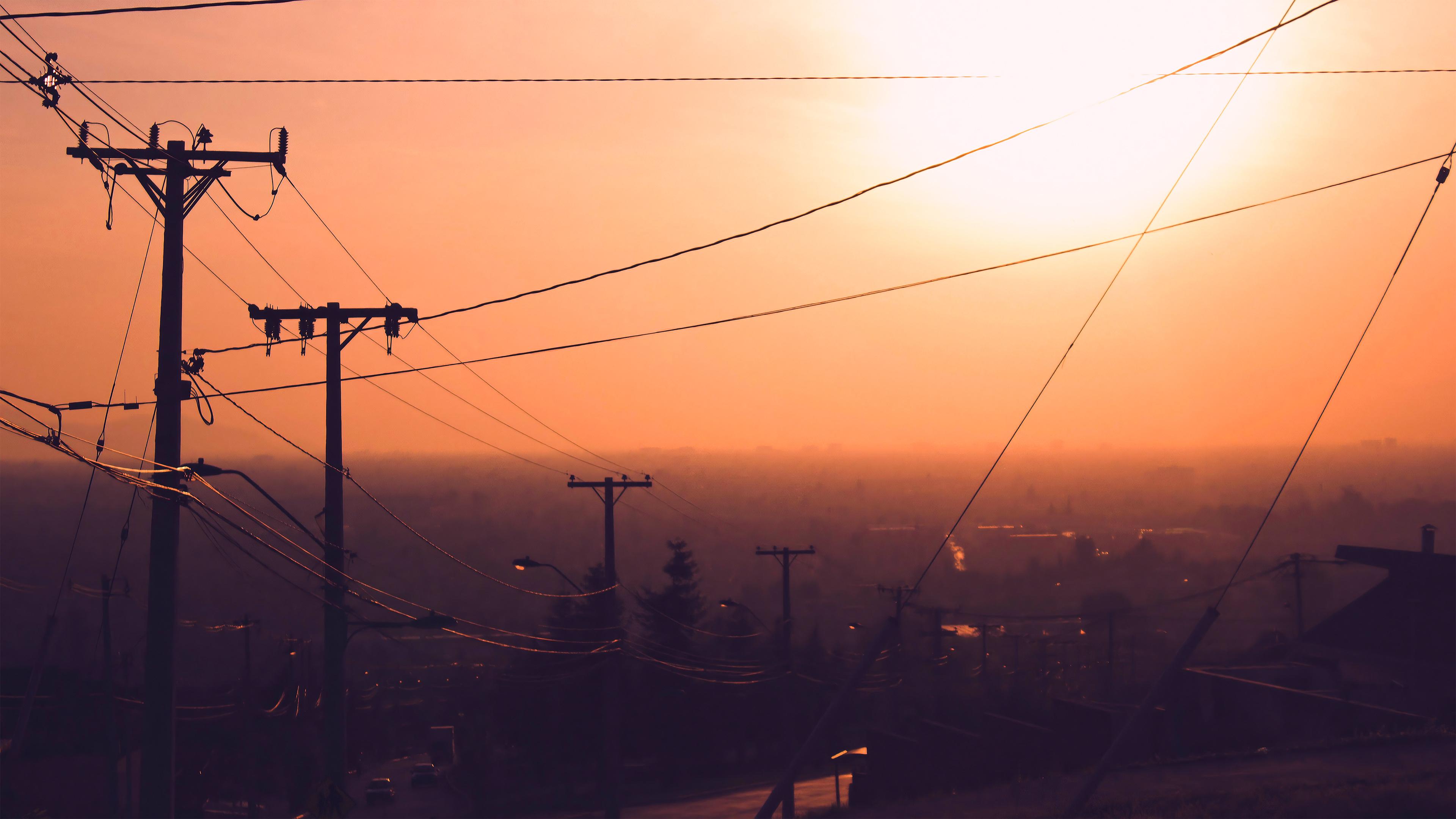Powerlines 4K wallpaper for your desktop or mobile screen free and easy to download