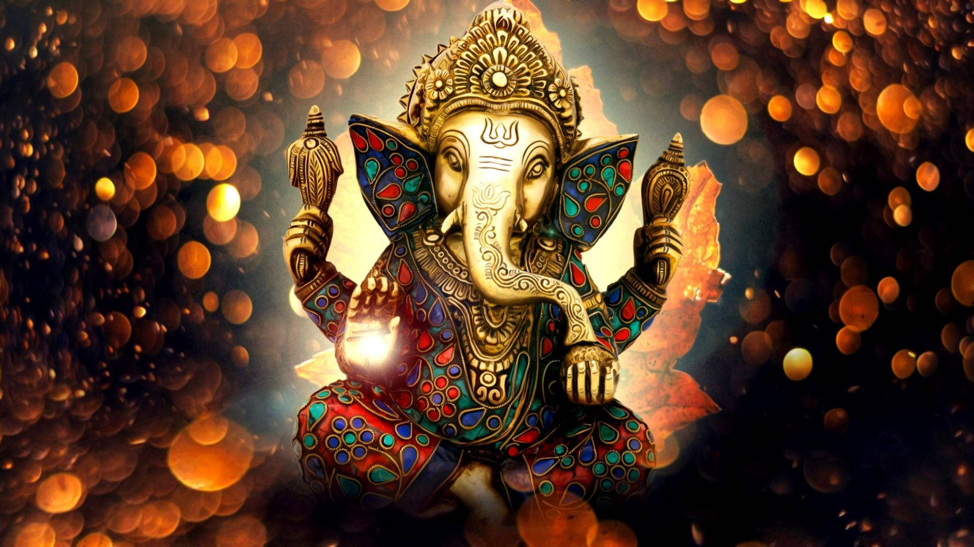 Download Ganesh 3D Golden Elephant Wallpaper