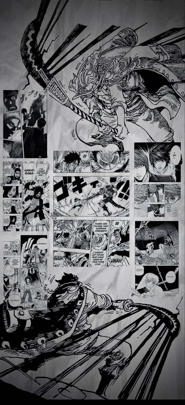 Wanted a manga panel phone wallpaper so made one from my favorite scenes with one piece at the base of it. Enjoy!