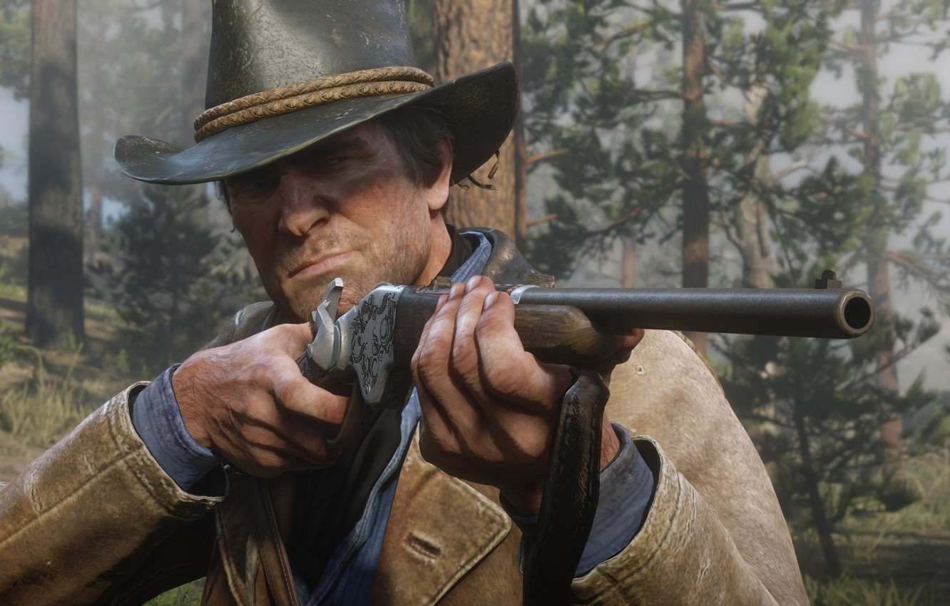 Wallpaper hat, hunting, weapons, Rockstar, Bandit, Red Dead Redemption Arthur Morgan image for desktop, section игры