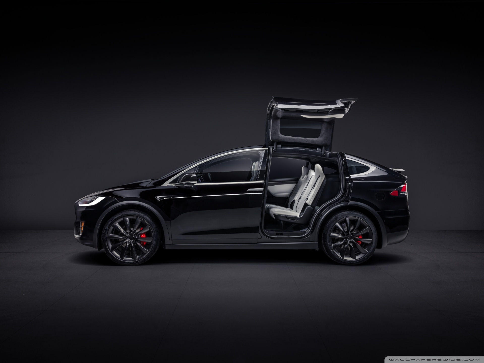 Tesla Model X Black Electric Car Profile Ultra HD Desktop Background Wallpaper for: Widescreen & UltraWide Desktop & Laptop, Multi Display, Dual & Triple Monitor, Tablet