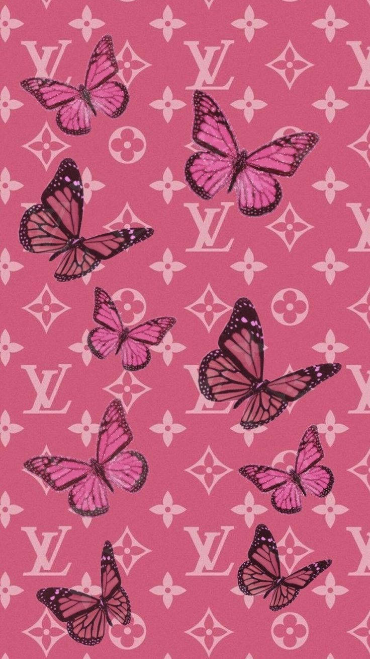Download Y2k Lv With Butterflies Wallpaper