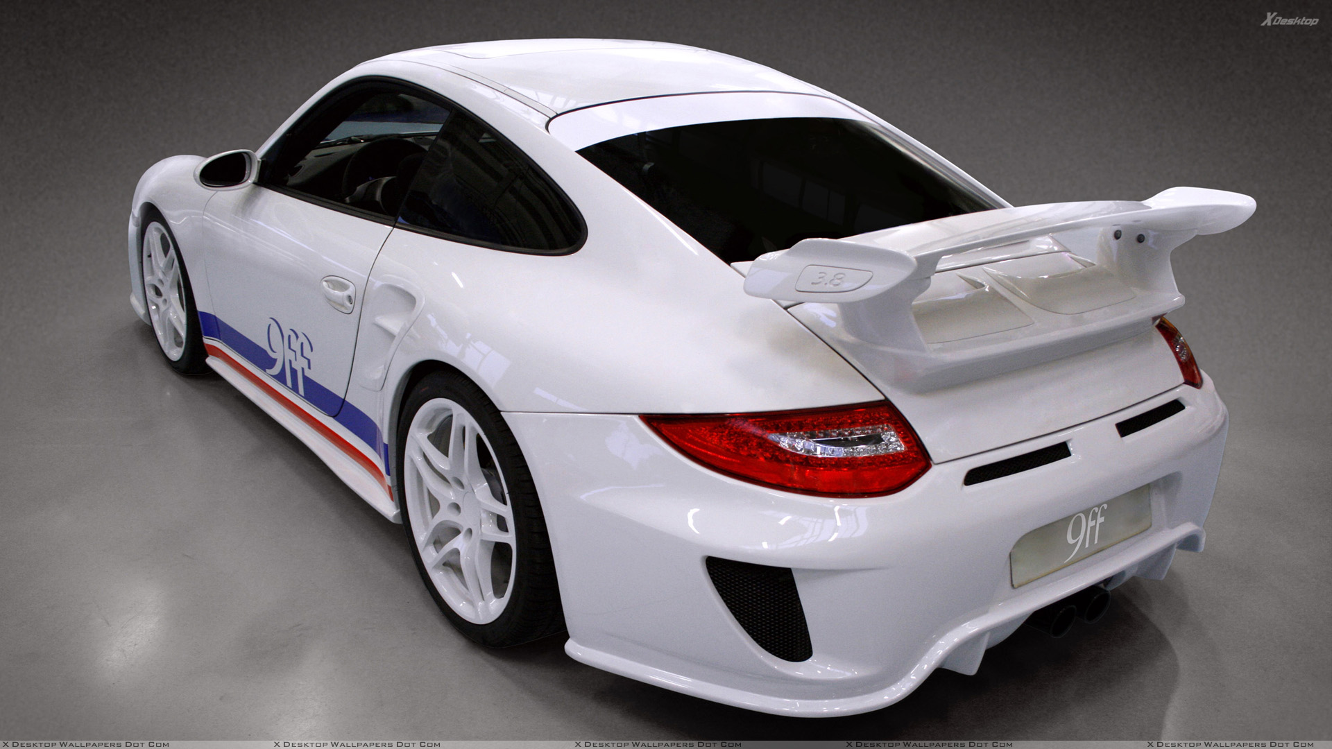 Porsche 9ff GTurbo Side Back Pose In White Wallpaper