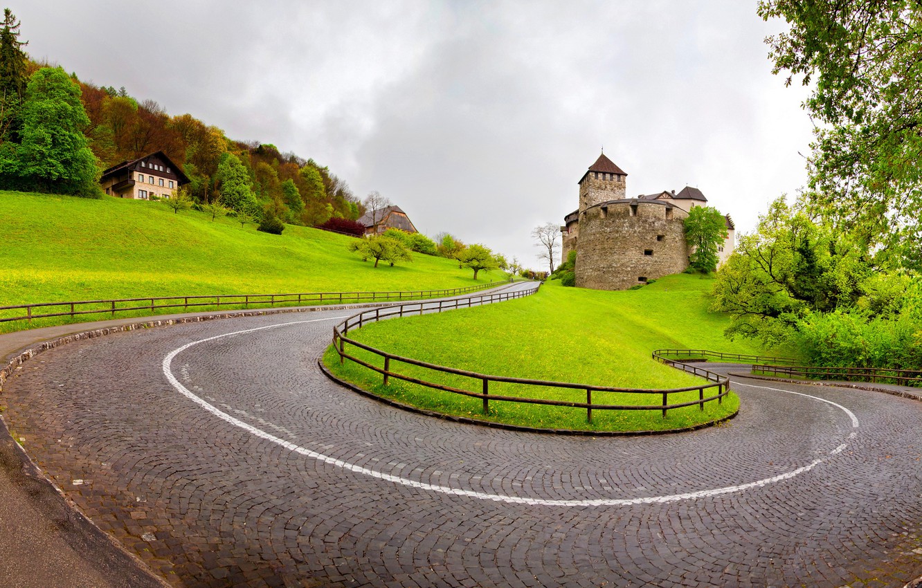 Wallpaper road, nature, Liechtenstein, Vaduz image for desktop, section природа