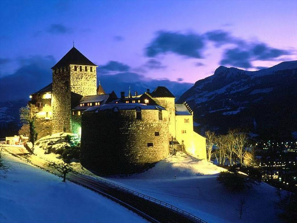 Download Liechtenstein Vaduz Castle At Night Wallpaper