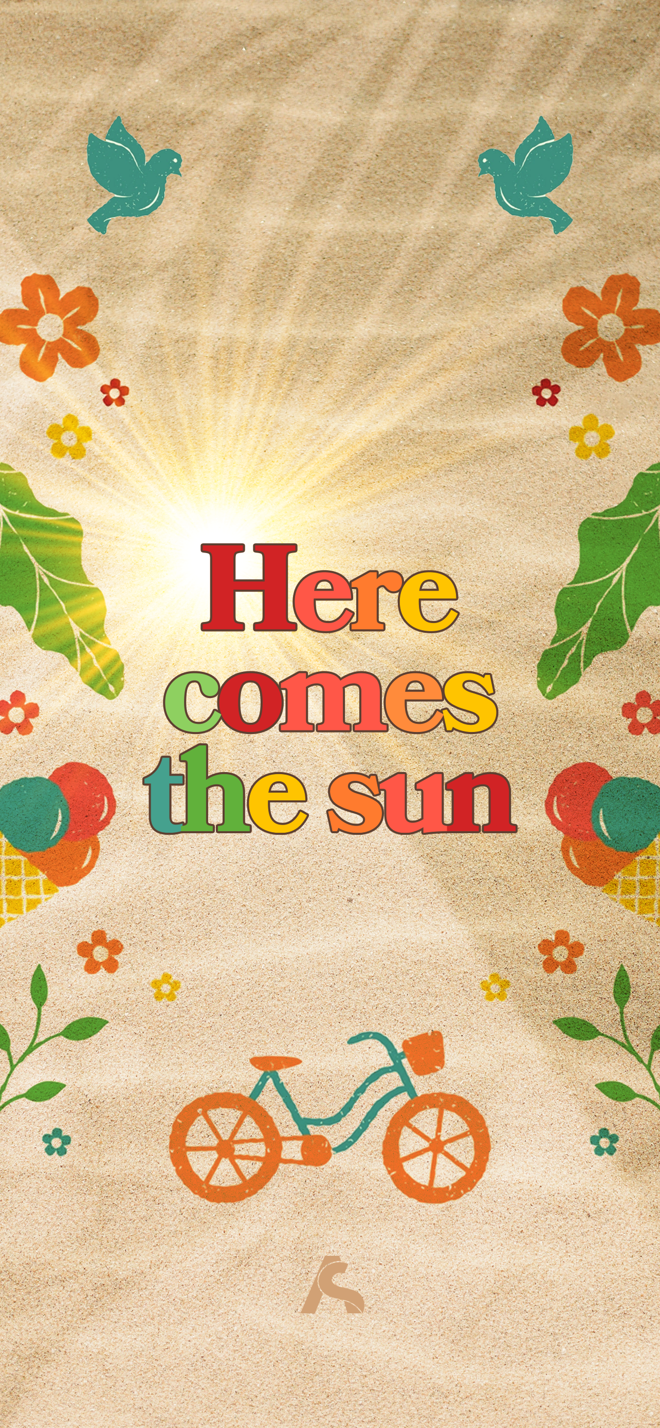 Here Comes the Sun iPhone Wallpaper