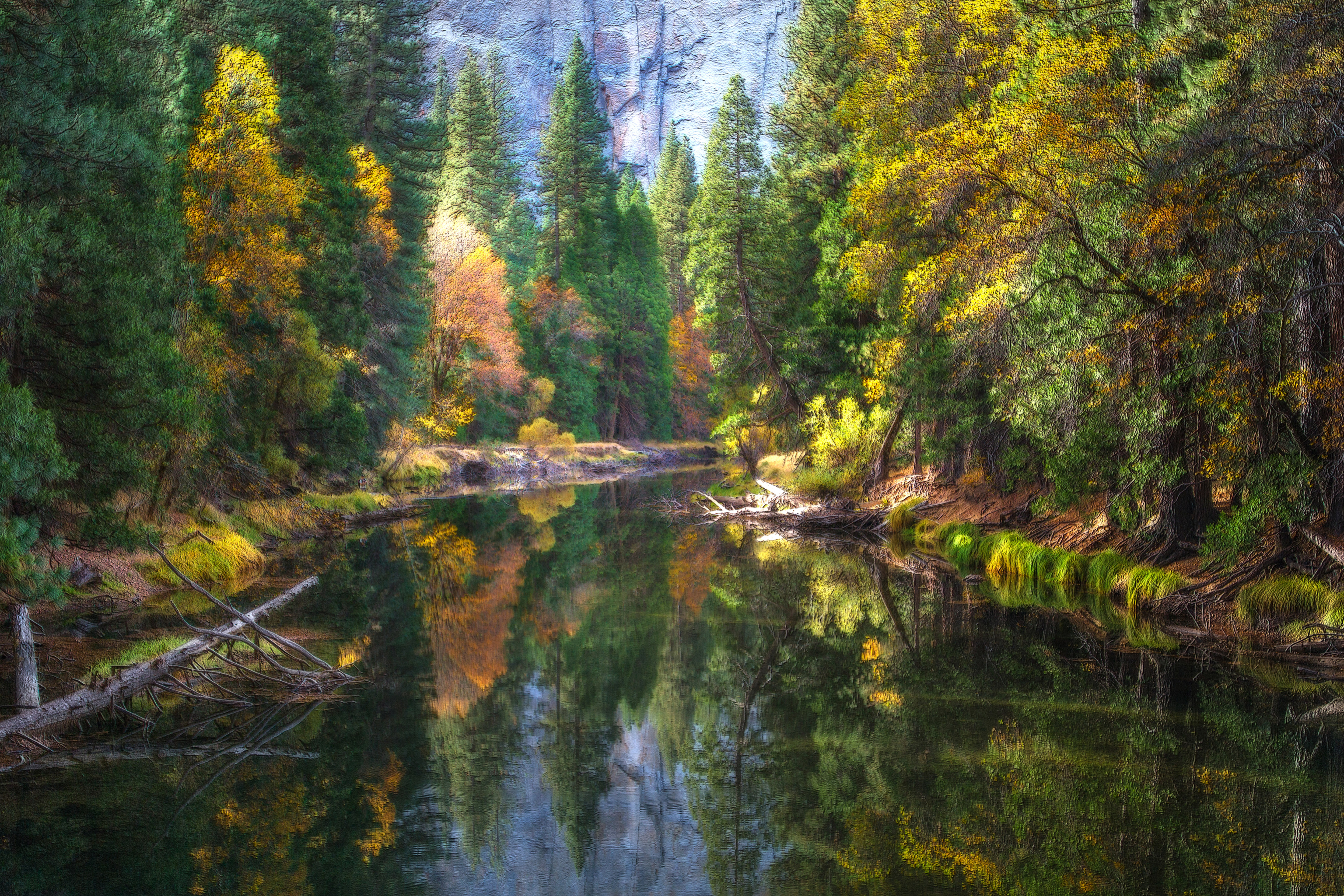 Photo Yosemite National Park Merced River autumn picture on Fonwall