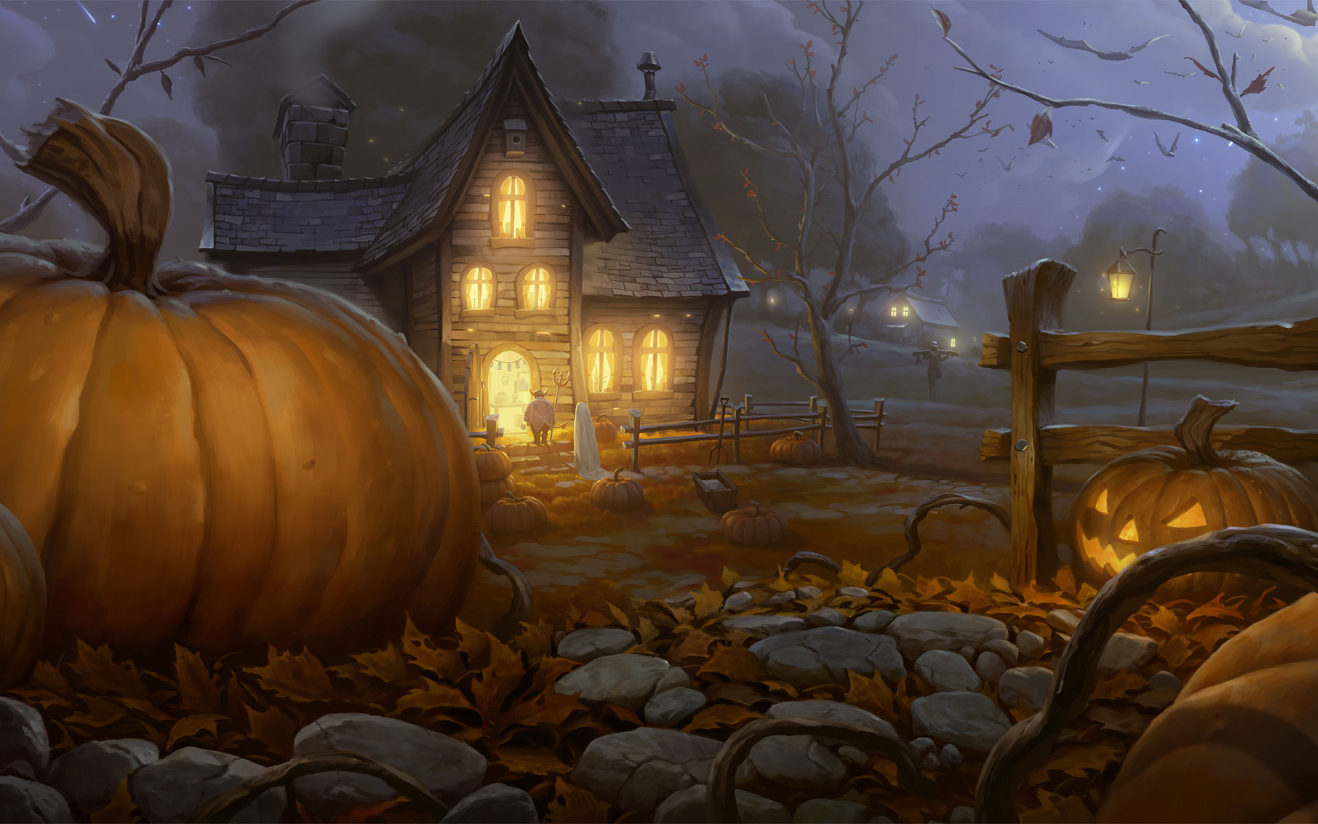 Scary Halloween 2019 Wallpaper HD, Background, Pumpkins, Witches, Bats & Ghosts