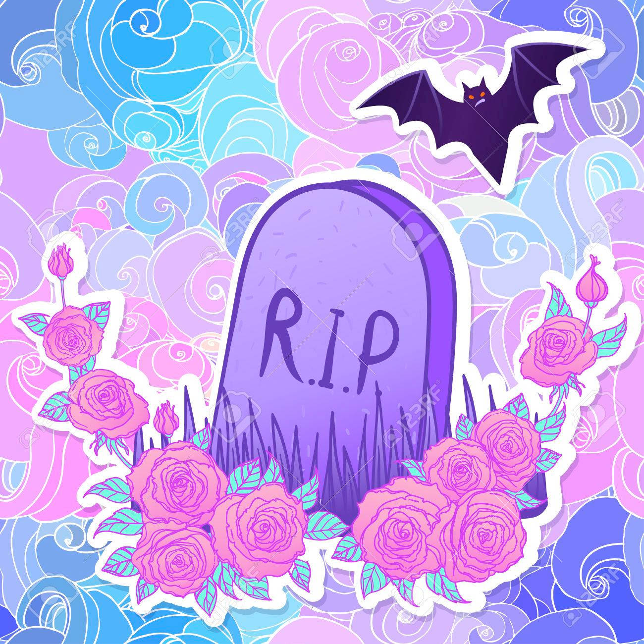 Download Pastel Goth Tombstone Wallpaper