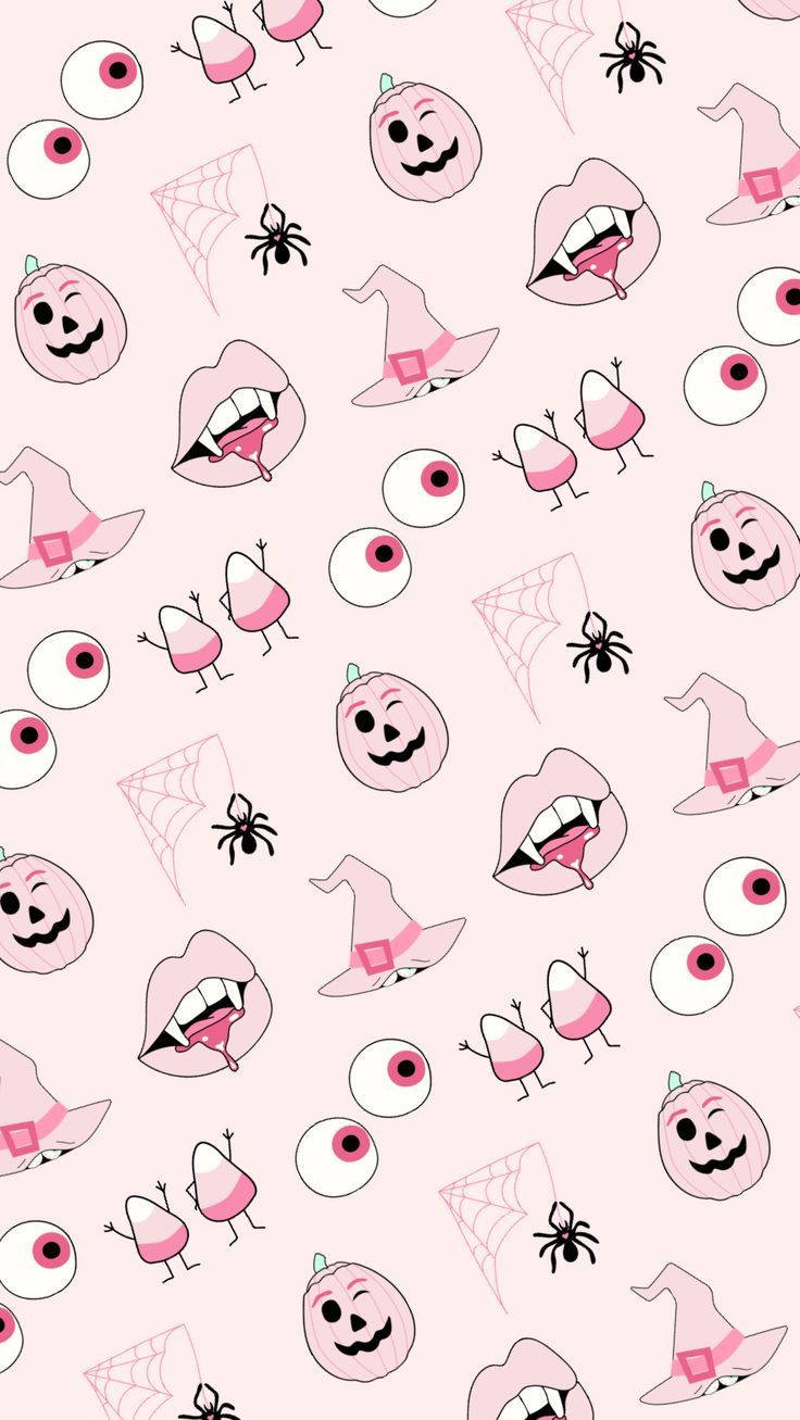 Download Pastel Goth Pink Halloween Art Wallpaper