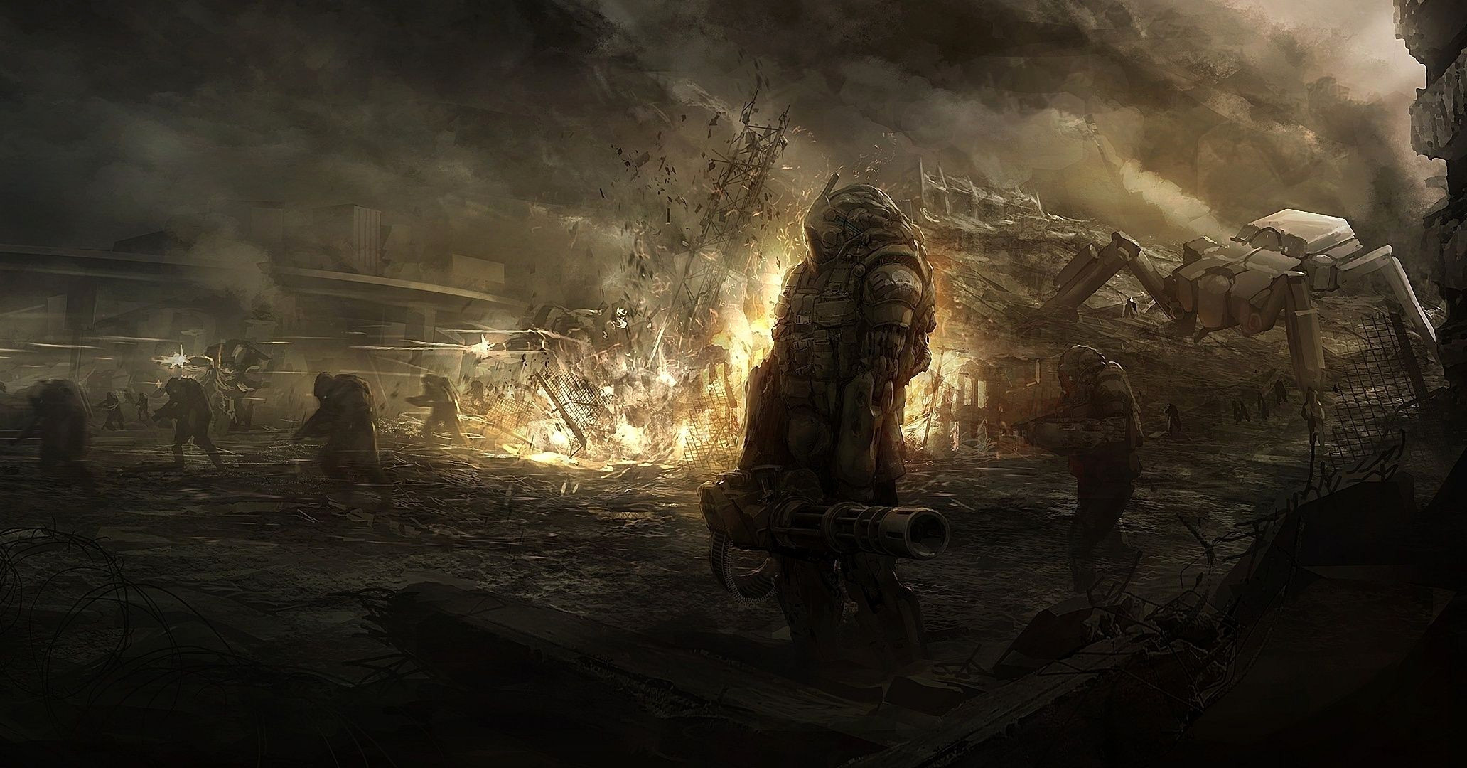 dystopia wallpaper, action adventure game, strategy video game, pc game, darkness, cg artwork
