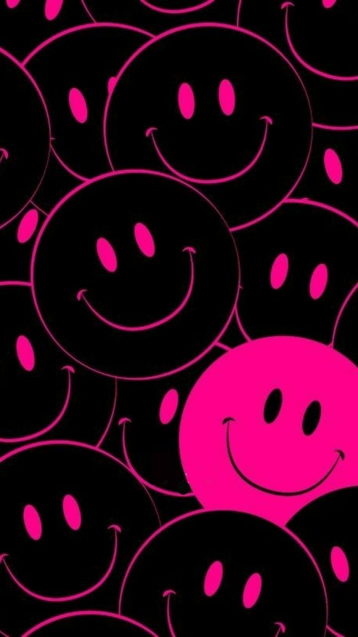 Beautiful pink smiley wallpaper