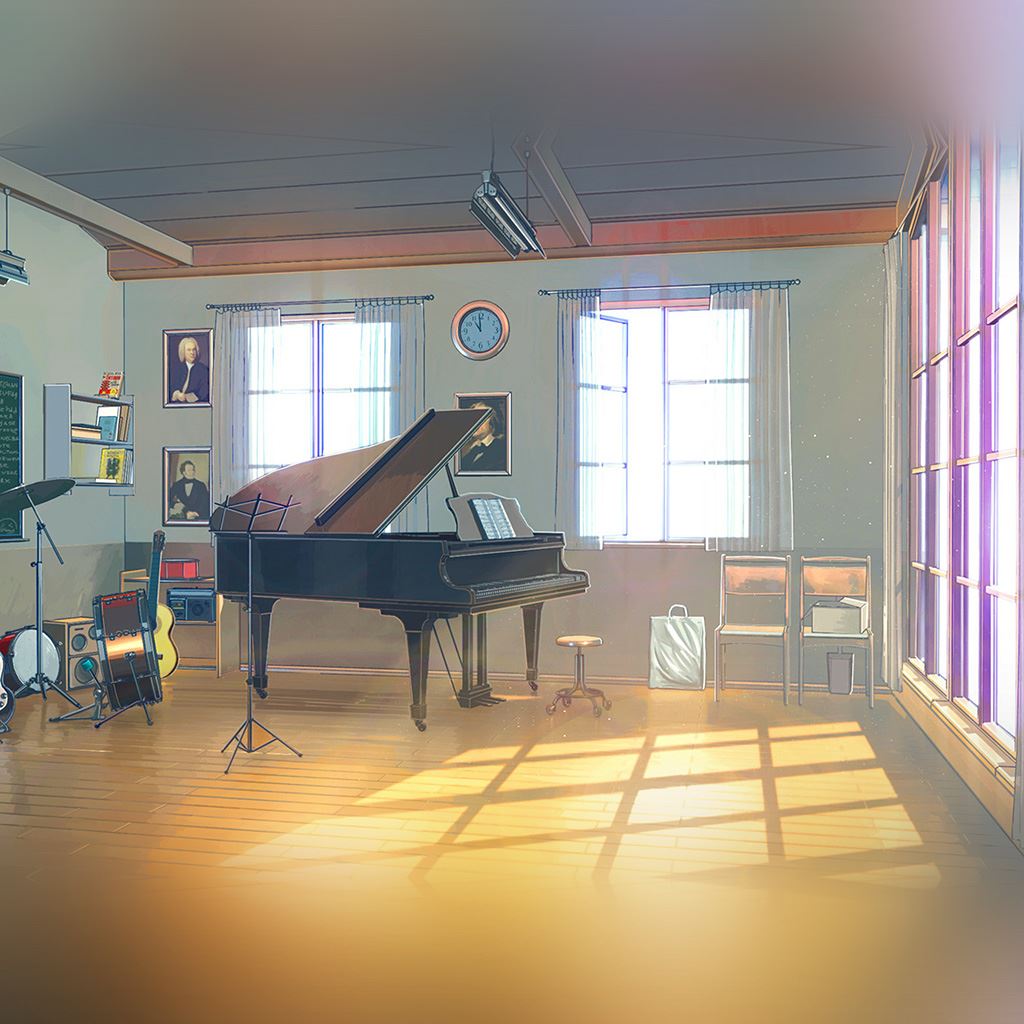 Music Room Piano Illustration Art iPad