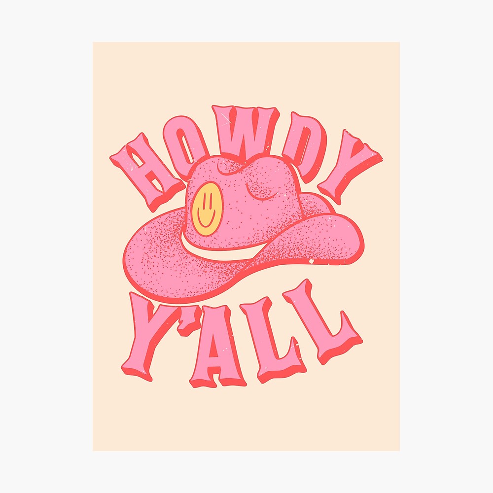 HOWDY YALL. HOWDY Y&;ALL Preppy Aesthetic. White Background Poster