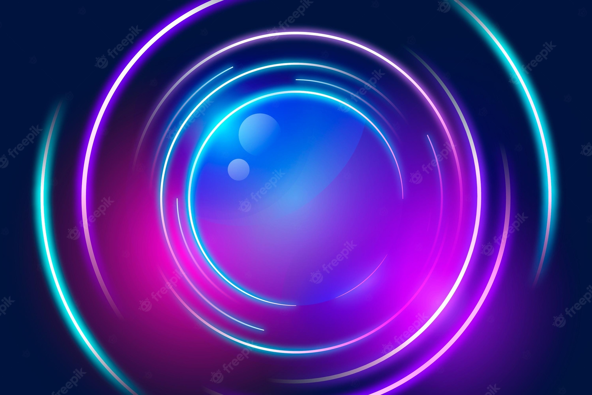 Premium Vector. Geometric neon wallpaper