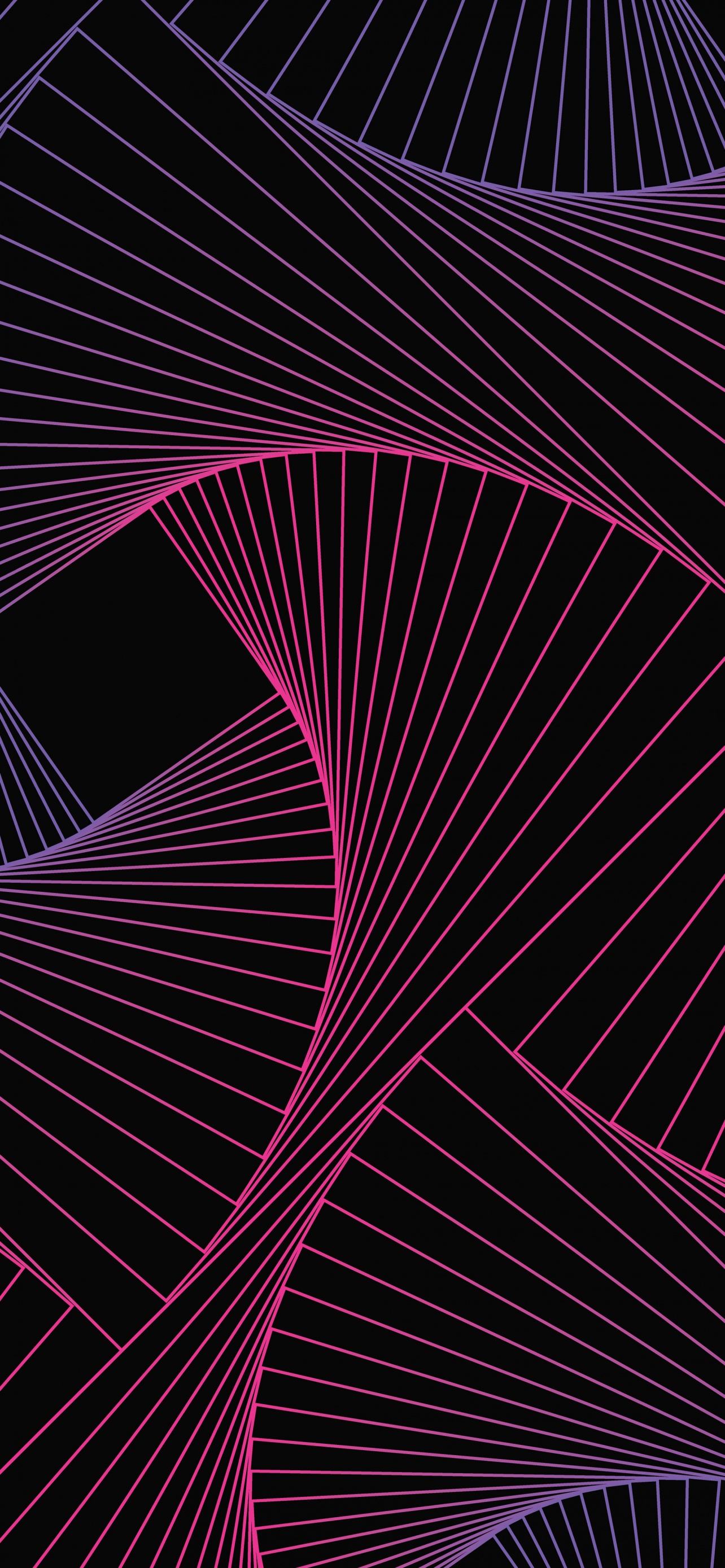 Geometric Wallpaper 4K, Lines, Black background, Neon, Digital Art, Abstract