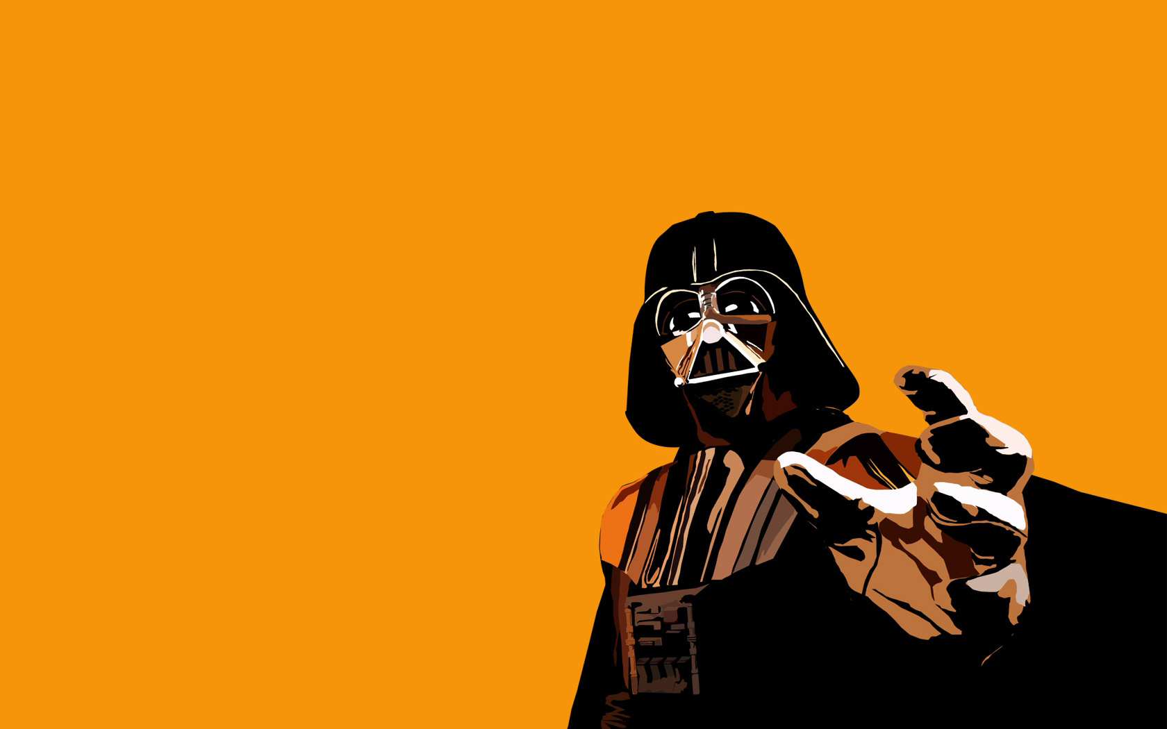 Wallpaper. Minimalism. photo. picture. Darth Vader, star wars, orange background