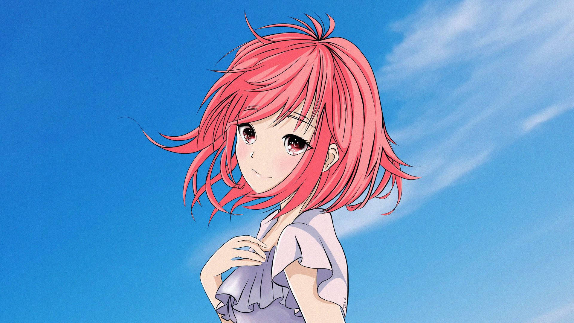 Download Cute Anime Girl With Pink Hair Wallpaper