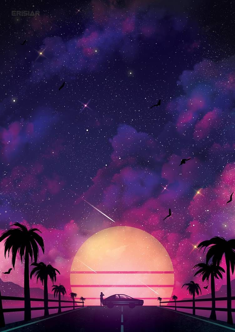 Neon Sunset. Neon background, Neon wallpaper, Sunset wallpaper