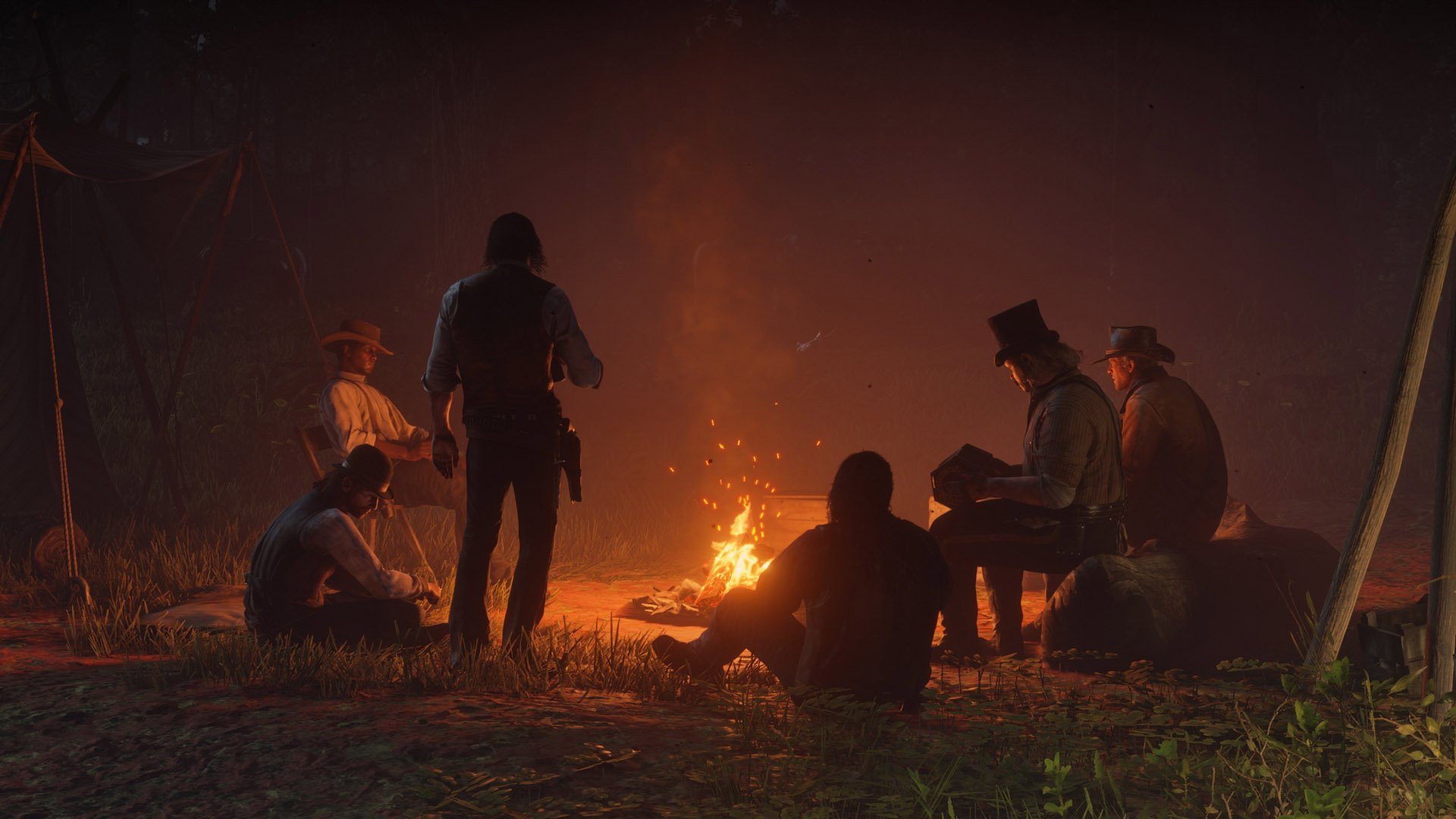 How to craft a camp and campfire in Red Dead Redemption 2