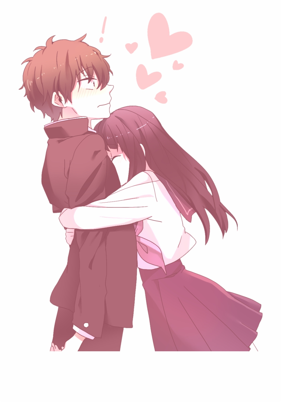 cute anime romance hug