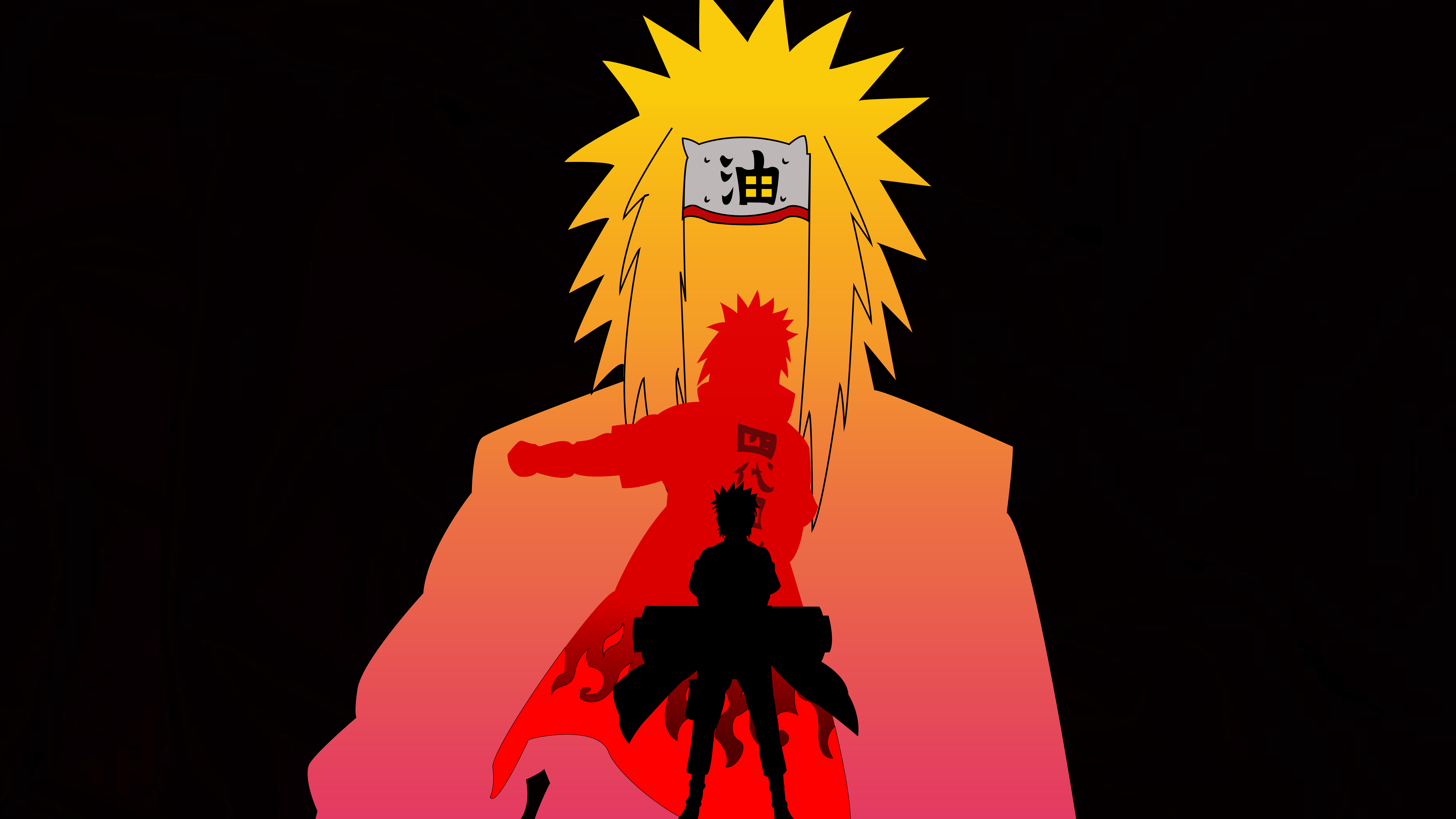 Naruto Uzumaki Wallpaper 4K, Minato Namikaze, Black Background, AMOLED, 5K, Black Dark