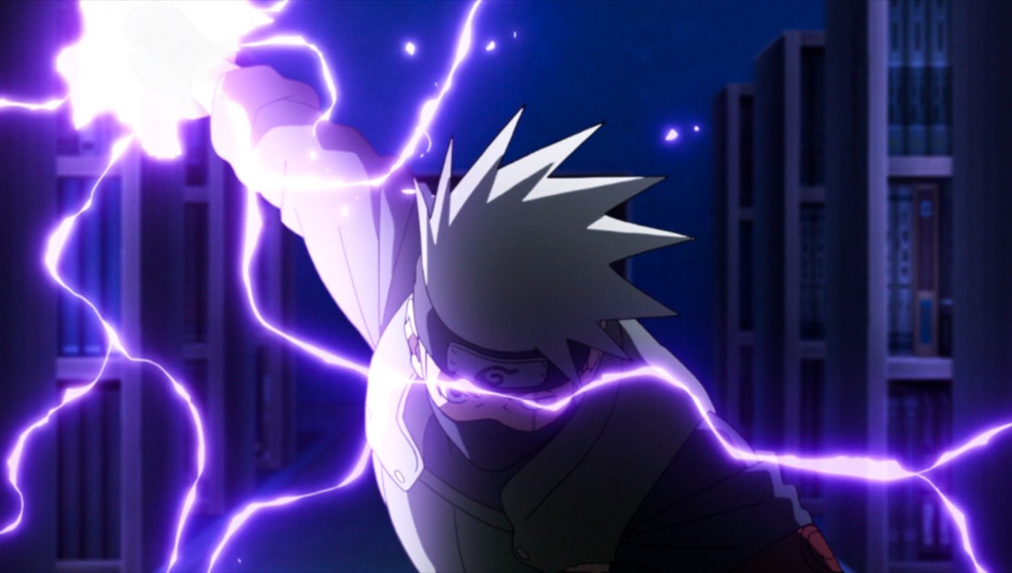 Naruto Kakashi Hatake Lightning Purple Desktop Wallpaper in 4K