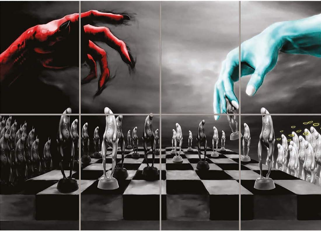 Doppelganger33LTD DEVIL GOD CHESS ALL PAWNS GIANT WALL ART POSTER X3028: Posters & Prints