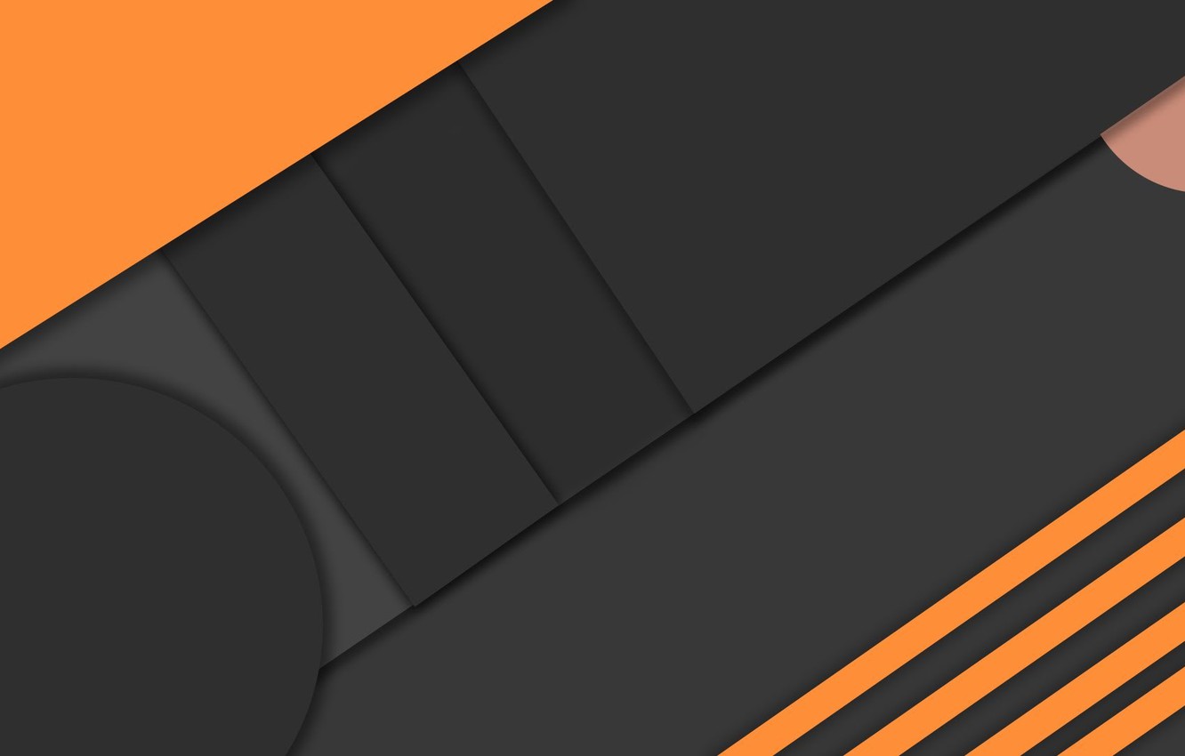 Wallpaper orange, black, geometry, design, color, material image for desktop, section абстракции