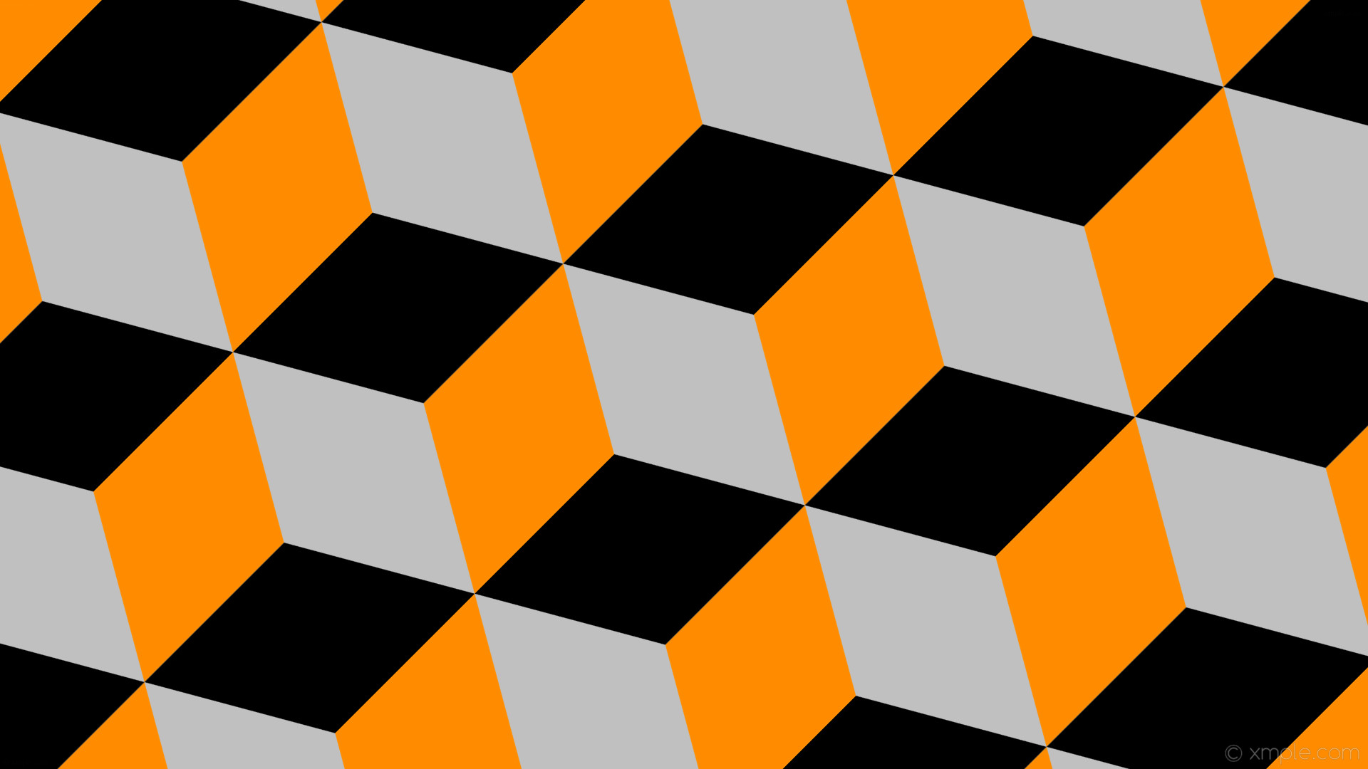 Wallpaper Grey 3D Cubes Black Orange Silver Dark Orange Grey And Orange