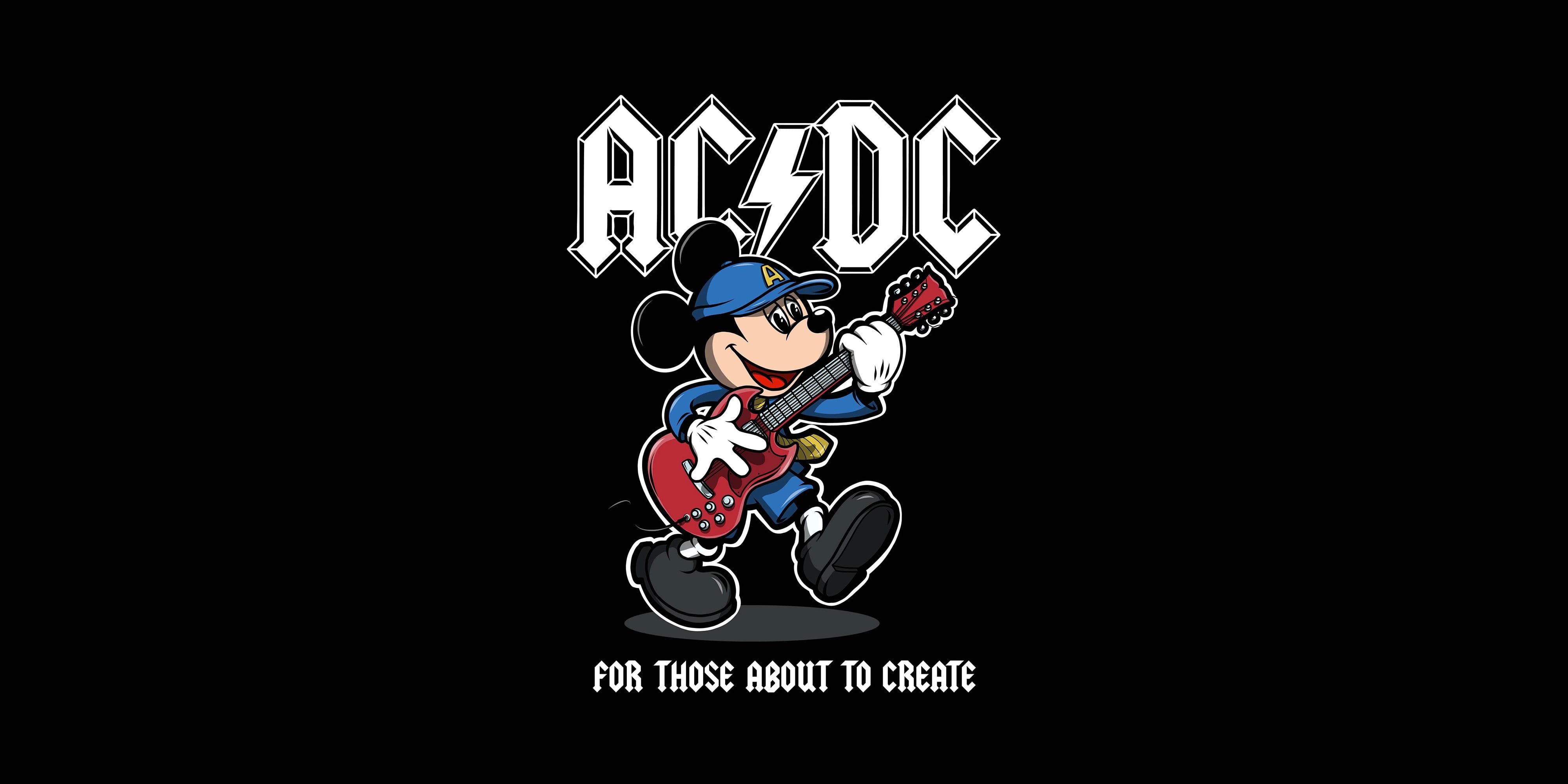 Music Mickey Mouse #artwork #AC DC K #wallpaper #hdwallpaper #desktop. Ac Dc Wallpaper, Acdc, Acdc Logo